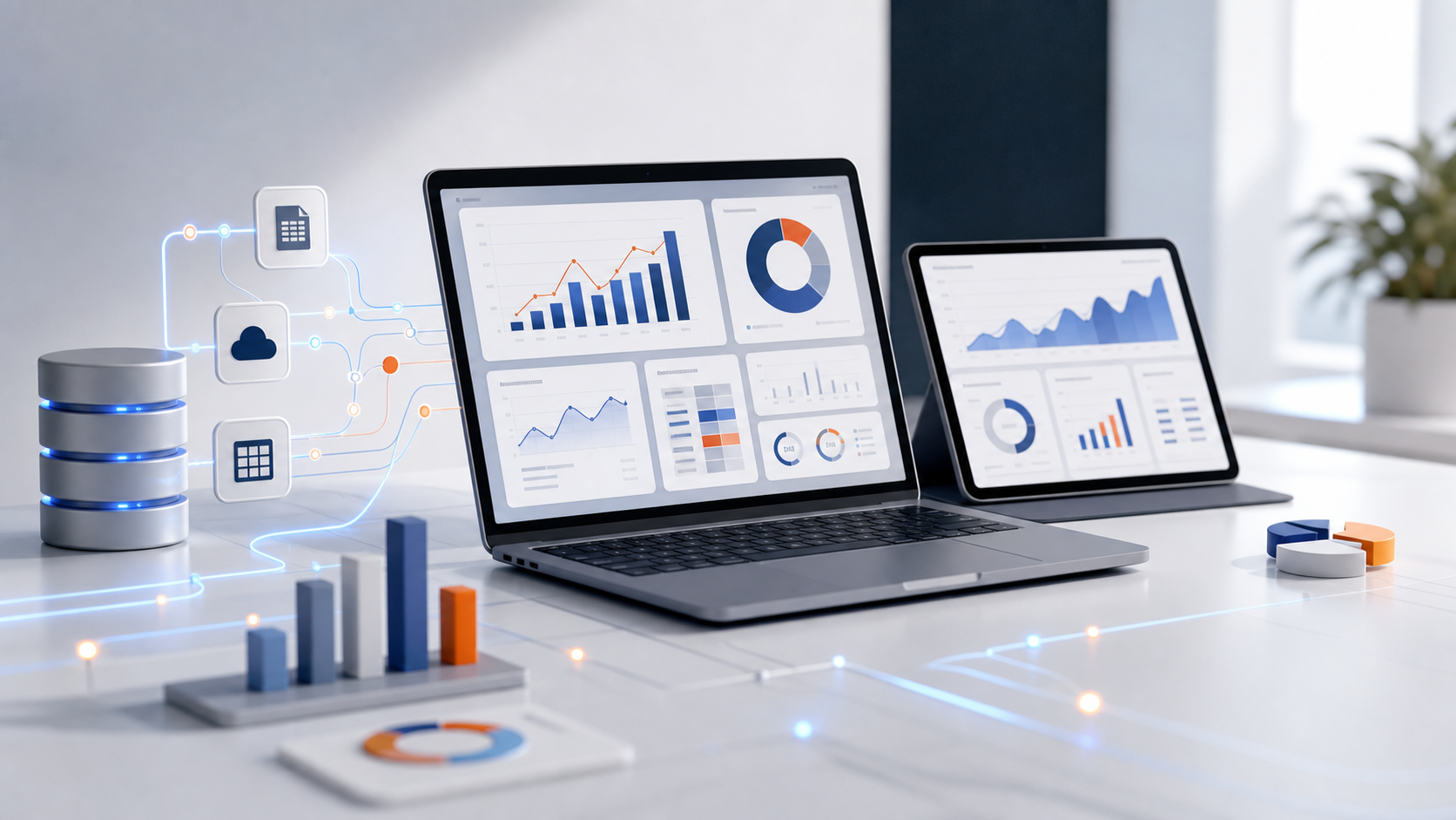 Dashboards e dados organizados para gestão